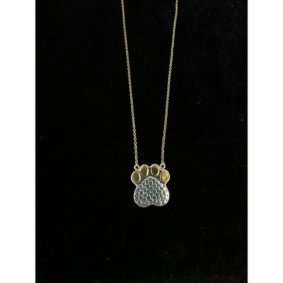 Kathy Kamei Hope for Paws Necklace Sterling 925 Silver Gold Vermeil - Picture 5 of 5